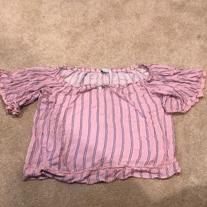 Stripped pink American eagle top